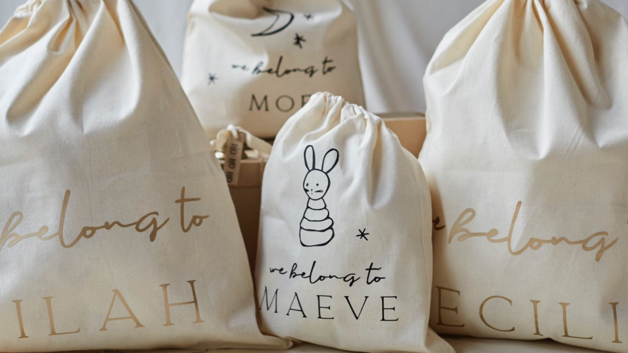 personalised dottie maie gift drawstring bags